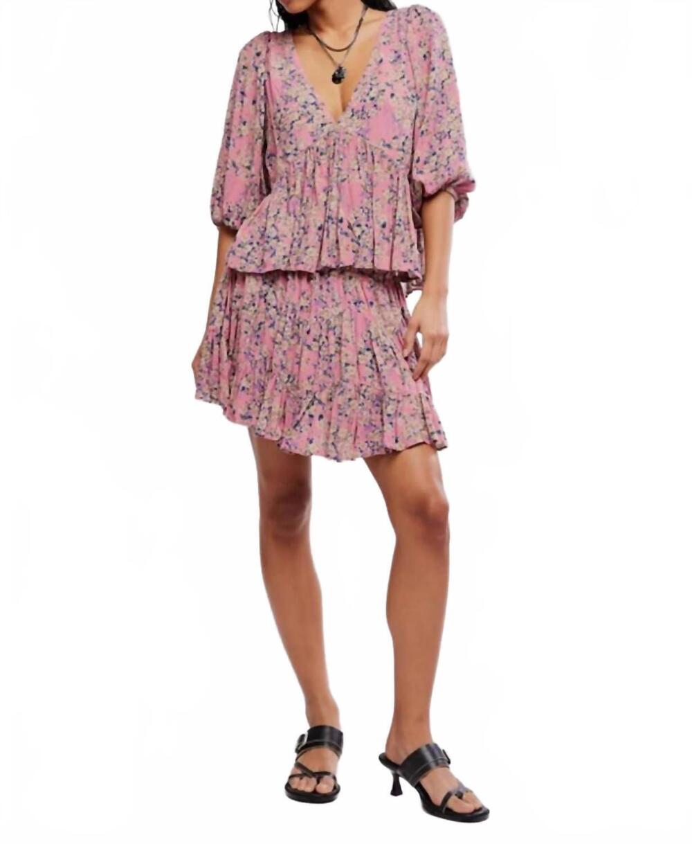 NEW FREE PEOPLE perishing printed set in pink